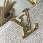 Louis Vuitton Capucines Mini Handbag with rhinestone LV letters and Flower Crown handle