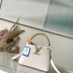 Louis Vuitton Capucines Mini Handbag with rhinestone LV letters and Flower Crown handle