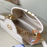 Louis Vuitton Capucines Mini Handbag with rhinestone LV letters and Flower Crown handle