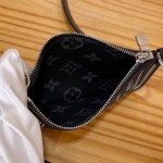 Louis Vuitton Neverfull Bandoulière Inside Out BB M15210 featuring Monogram Eclipse and grain leather with silver hardware