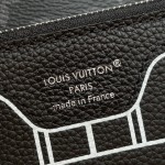 Louis Vuitton Neverfull Bandoulière Inside Out BB M15210 featuring Monogram Eclipse and grain leather with silver hardware