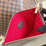Louis Vuitton Neverfull MM Tote Bag in Damier Azur Canvas with Leather Trim and Detachable Pouch