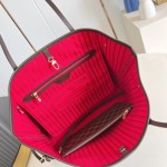 Louis Vuitton Neverfull MM Tote Bag in Damier Azur Canvas with Leather Trim and Detachable Pouch