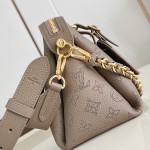 Louis Vuitton M25904 Mahina Hand It All PM – Perforated Calf Leather with Detachable Leather Strap & Woven Chain Handle