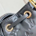 LV Coussin Backpack Medium Black replica with monogram embossed leather
