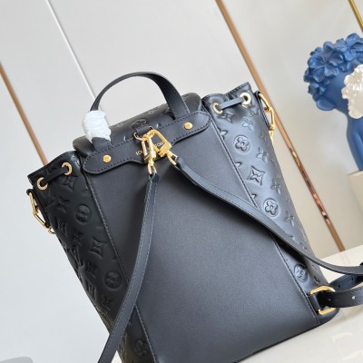 Louis Vuitton - Coussin Backpack MM Black Monogram Embossed Leather