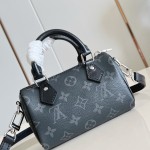 Louis Vuitton Nano Speedy Handbag in Monogram Eclipse Canvas with Detachable Strap