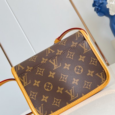 Louis Vuitton - Satchel Mini Handbag from the Monogram Archive Collection with Aged Leather Trim and Gold Hardware