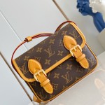 Louis Vuitton Satchel Mini Handbag from the Monogram Archive Collection with Aged Leather Trim and Gold Hardware