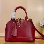 Louis Vuitton Sac Alma BB M25562 - Burgundy Monogram Epi Leather with Water Ripple Texture