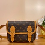 Louis Vuitton Satchel Mini Bag M26805 - Monogram Canvas with Aged Leather and Metallic Hardware
