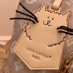 Louis Vuitton Montsouris Small Backpack M15135 featuring Meowgram pattern and detachable cat-shaped key pouch
