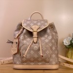 Louis Vuitton Montsouris Small Backpack M15135 featuring Meowgram pattern and detachable cat-shaped key pouch