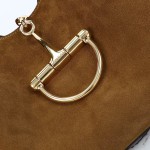 Gucci 837466 Brown Suede Leather Handbag