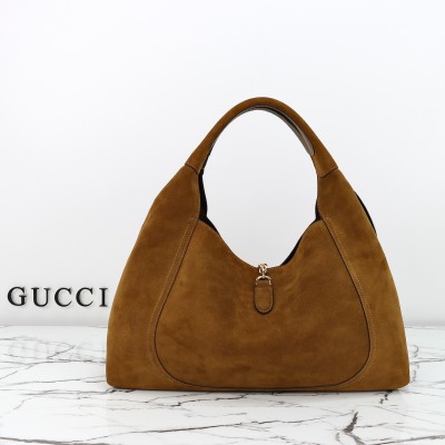 Gucci - 837466 Brown Suede Leather Handbag