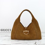 Gucci 837466 Brown Suede Leather Handbag