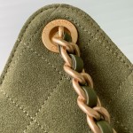 Chanel 25K Drawstring Bucket Bag AS5311 Brown Blue Green Suede