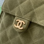 Chanel 25K Drawstring Bucket Bag AS5311 Brown Blue Green Suede
