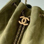 Chanel 25K Drawstring Bucket Bag AS5311 Brown Blue Green Suede