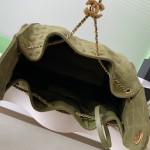 Chanel 25K Drawstring Bucket Bag AS5311 Brown Blue Green Suede