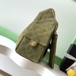 Chanel 25K Drawstring Bucket Bag AS5311 Brown Blue Green Suede