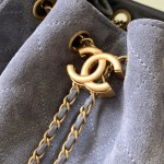 Chanel 25K Drawstring Bucket Bag AS5311 Brown Blue Green Suede