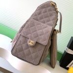 Chanel 25K Drawstring Bucket Bag AS5311 Brown Blue Green Suede
