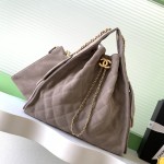 Chanel 25K Drawstring Bucket Bag AS5311 Brown Blue Green Suede