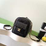 Chanel 25K Bowling Bag AS5791 in Black, Red, Beige, and Silver