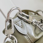 Louis Vuitton CarryAll Cargo Vibe Small Handbag in Green Lambskin Leather with Removable Chain and Monogram Logo