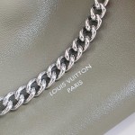 Louis Vuitton CarryAll Cargo Vibe Small Handbag in Green Lambskin Leather with Removable Chain and Monogram Logo