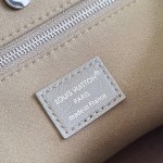 Louis Vuitton CarryAll Cargo Vibe Small Handbag in Green Lambskin Leather with Removable Chain and Monogram Logo