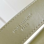 Louis Vuitton CarryAll Cargo Vibe Small Handbag in Green Lambskin Leather with Removable Chain and Monogram Logo