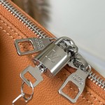 Louis Vuitton Keepall Bandoulière 50 Travel Bag in Caramel Waxed Leather with LV Initials and Antiqued Metal Hardware