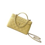 Chanel 25BLP Handle Box Bag Caviar Calfskin Black Gold Hardware