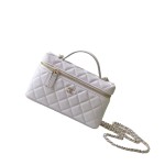 Chanel 25BLP Handle Box Bag Caviar Calfskin Black Gold Hardware