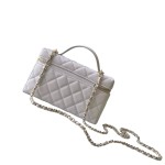 Chanel 25BLP Handle Box Bag Caviar Calfskin Black Gold Hardware