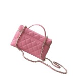 Chanel 25BLP Handle Box Bag Caviar Calfskin Black Gold Hardware