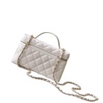 Chanel 25BLP Handle Box Bag Caviar Calfskin Black Gold Hardware