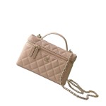 Chanel 25BLP Handle Box Bag Caviar Calfskin Black Gold Hardware