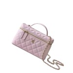 Chanel 25BLP Handle Box Bag Caviar Calfskin Black Gold Hardware