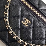 Chanel 25BLP Handle Box Bag Caviar Calfskin Black Gold Hardware