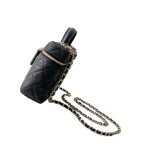Chanel 25BLP Handle Box Bag Caviar Calfskin Black Gold Hardware