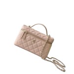 Chanel 25BLP Handle Box Bag Caviar Calfskin Black Gold Hardware