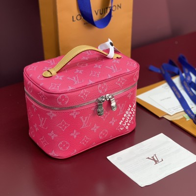 Louis Vuitton - Lipstick Mini Cosmetic Pouch Monogram Canvas with Chain(M25694 Yellow Floral / M25694 Monogram)