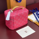 Louis Vuitton Nine BB Mini Makeup Bag in Fuchsia with Hidden Zipper Pocket