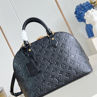 Louis Vuitton - Alma PM Monogram Canvas Handbag with Gold Lock and Key
