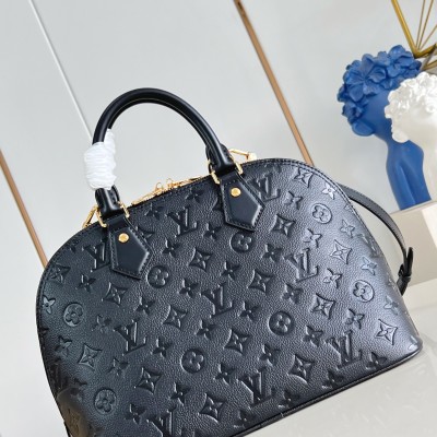 Louis Vuitton - Alma PM Monogram Canvas Handbag with Gold Lock and Key