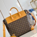 Louis Vuitton M25989 Steamer 30 Handbag with Monogram Canvas and Dual Front Pockets