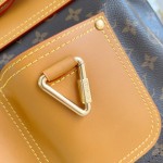 Louis Vuitton M25989 Steamer 30 Handbag with Monogram Canvas and Dual Front Pockets